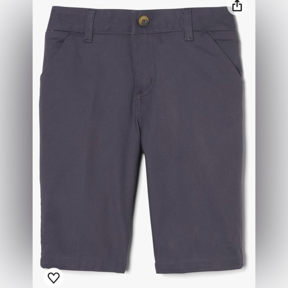 NWT FRENCH TOAST Adjustable Waist Stretch Bermuda Short in Grey Girls Sz 18